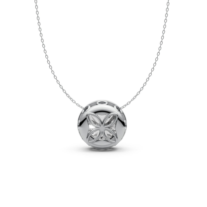 Round Diamond Pendant in 18KT Gold with Modern Bezel