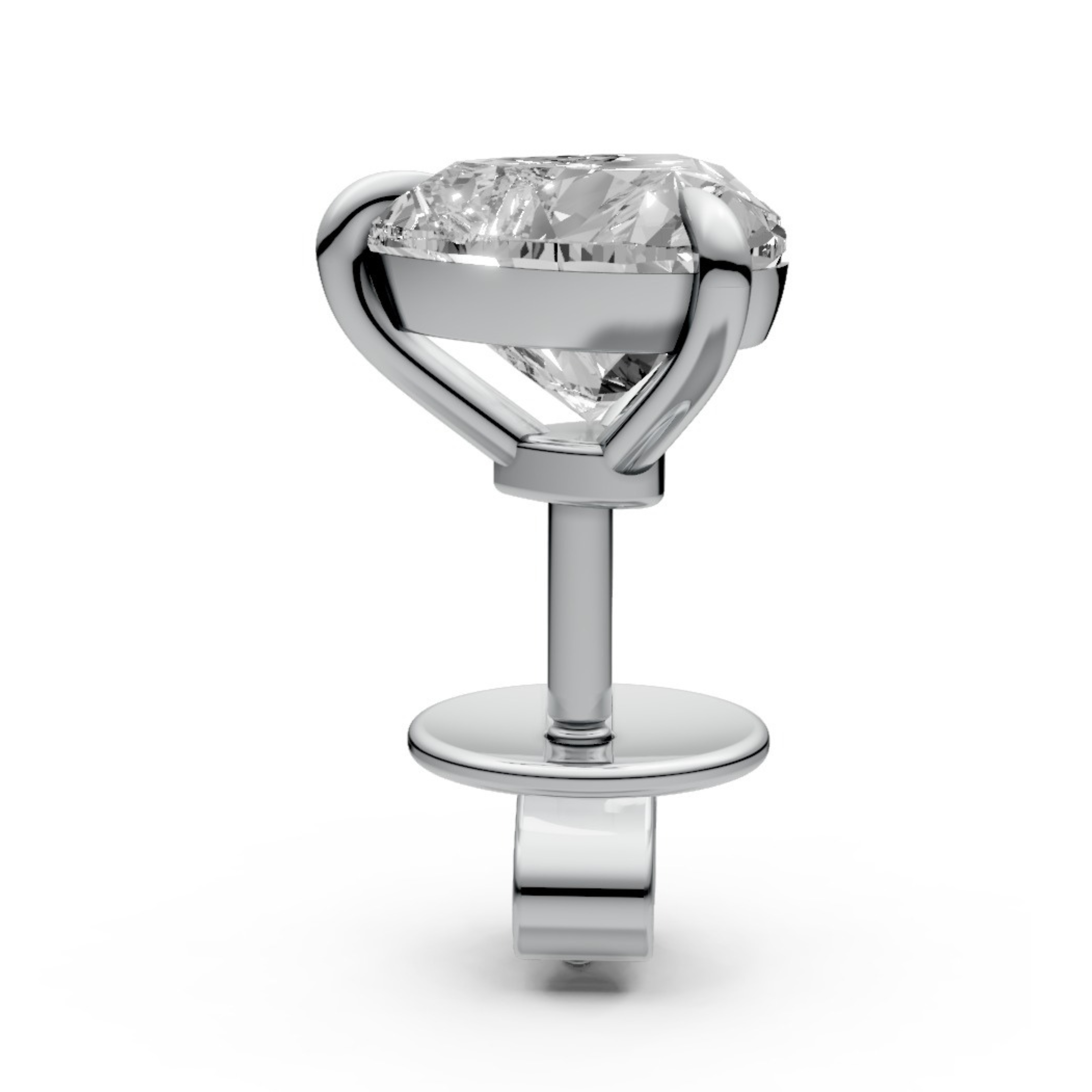 Heart-Shaped Stud Earrings with 1 CT Diamonds in 18K Gold