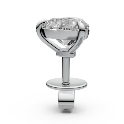 Heart-Shaped Stud Earrings with 1 CT Diamonds in 18K Gold