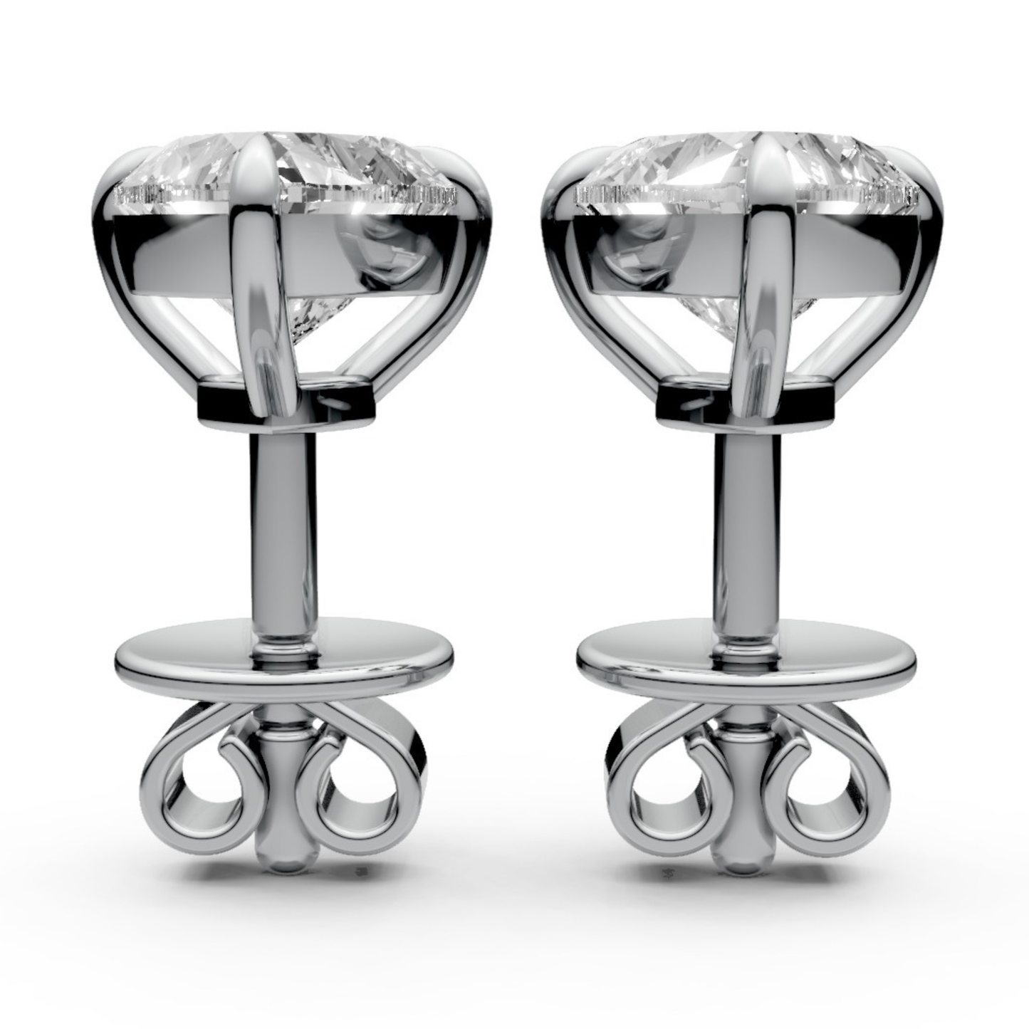 Heart-Shaped Stud Earrings with 0.5 CT Lab-Grown Diamonds in 18K Gold