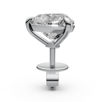 Heart-Shaped Stud Earrings with 2 CT Diamonds in 18K Gold