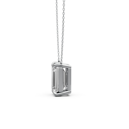 Emerald Cut Diamond Pendant in 18KT Gold Four-Prong