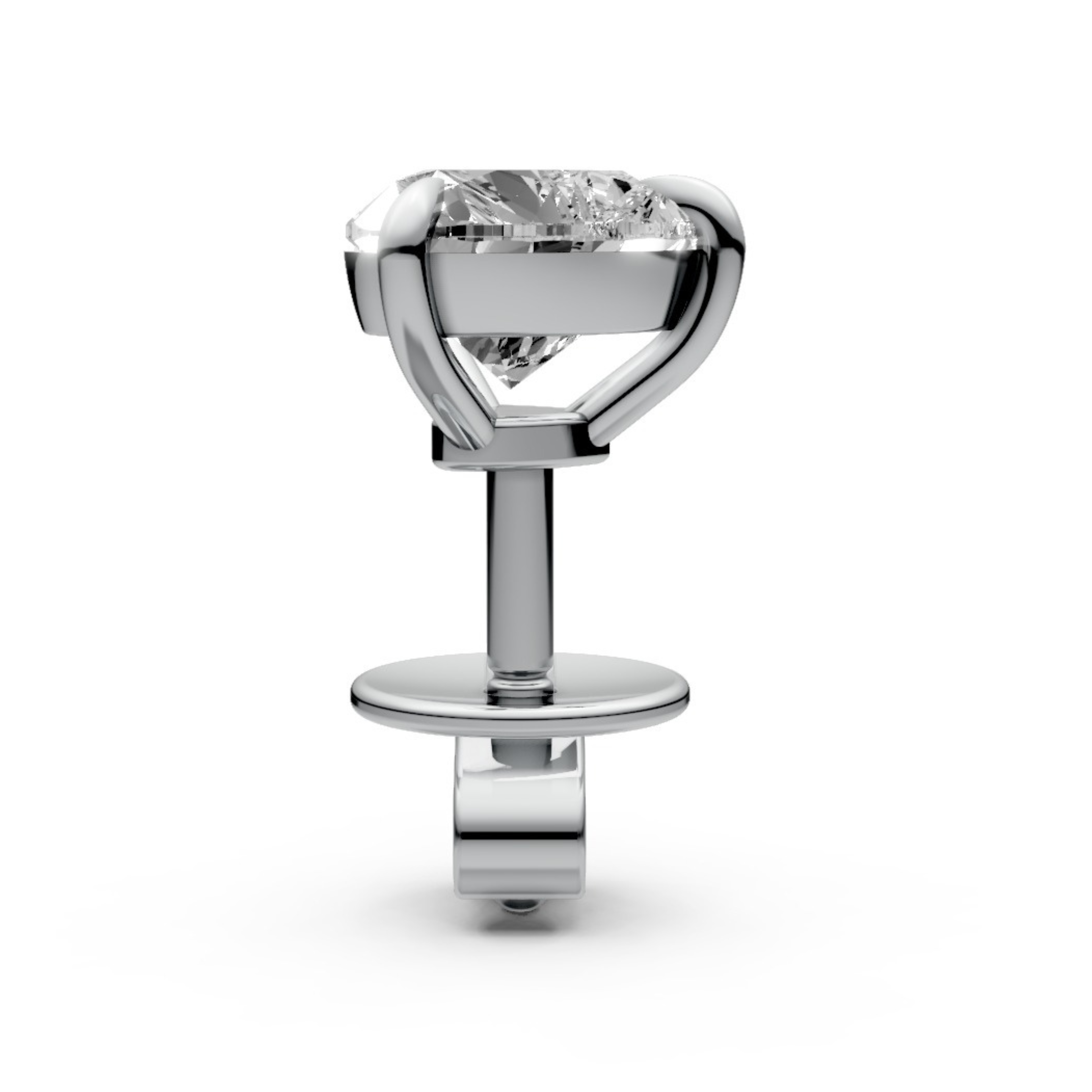 Heart-Shaped Stud Earrings with 0.5 CT Lab-Grown Diamonds in 18K Gold