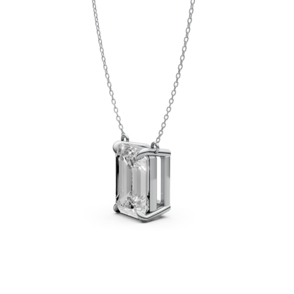 Emerald Cut Diamond Pendant in 18KT Gold Four-Prong