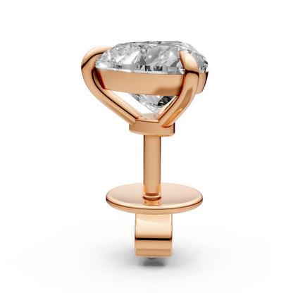Heart-Shaped Stud Earrings with 1 CT Diamonds in 18K Gold