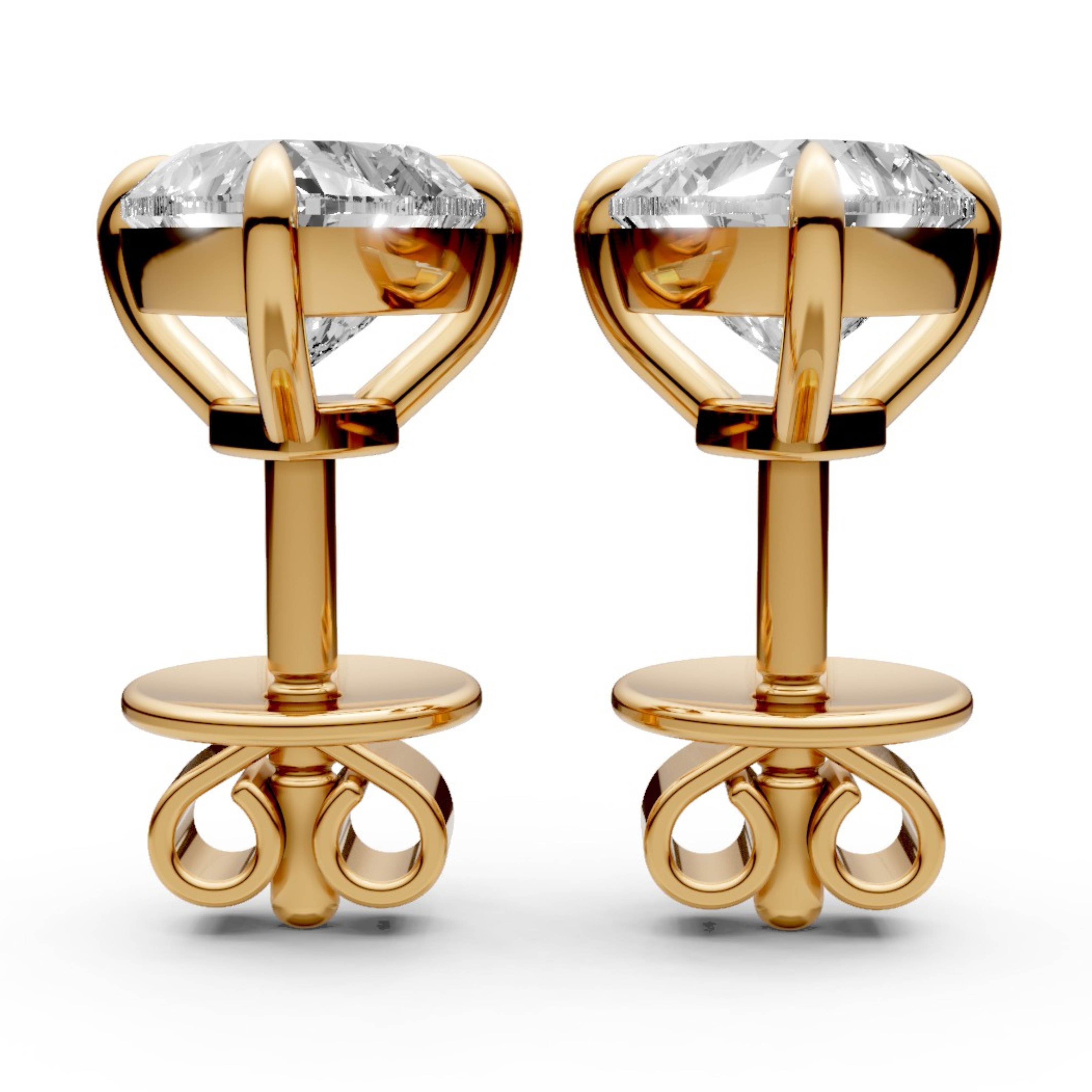 Heart-Shaped Stud Earrings with 0.5 CT Lab-Grown Diamonds in 18K Gold