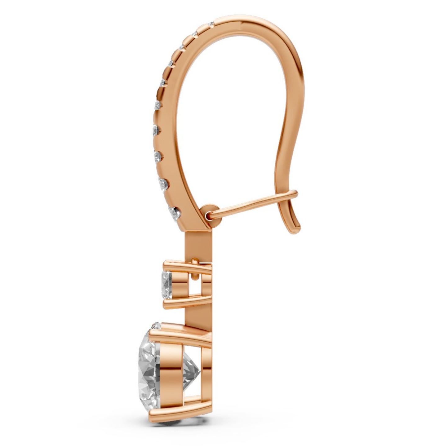 18K Gold Hoop Earrings with 1.5 CT Solitaire Lab-Grown Diamonds