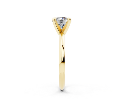 18K Gold Solitaire Knife Edge Round Diamond Engagement Ring 1 Carat