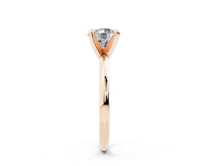 18K Gold Solitaire Knife Edge Round Diamond Engagement Ring 1 Carat