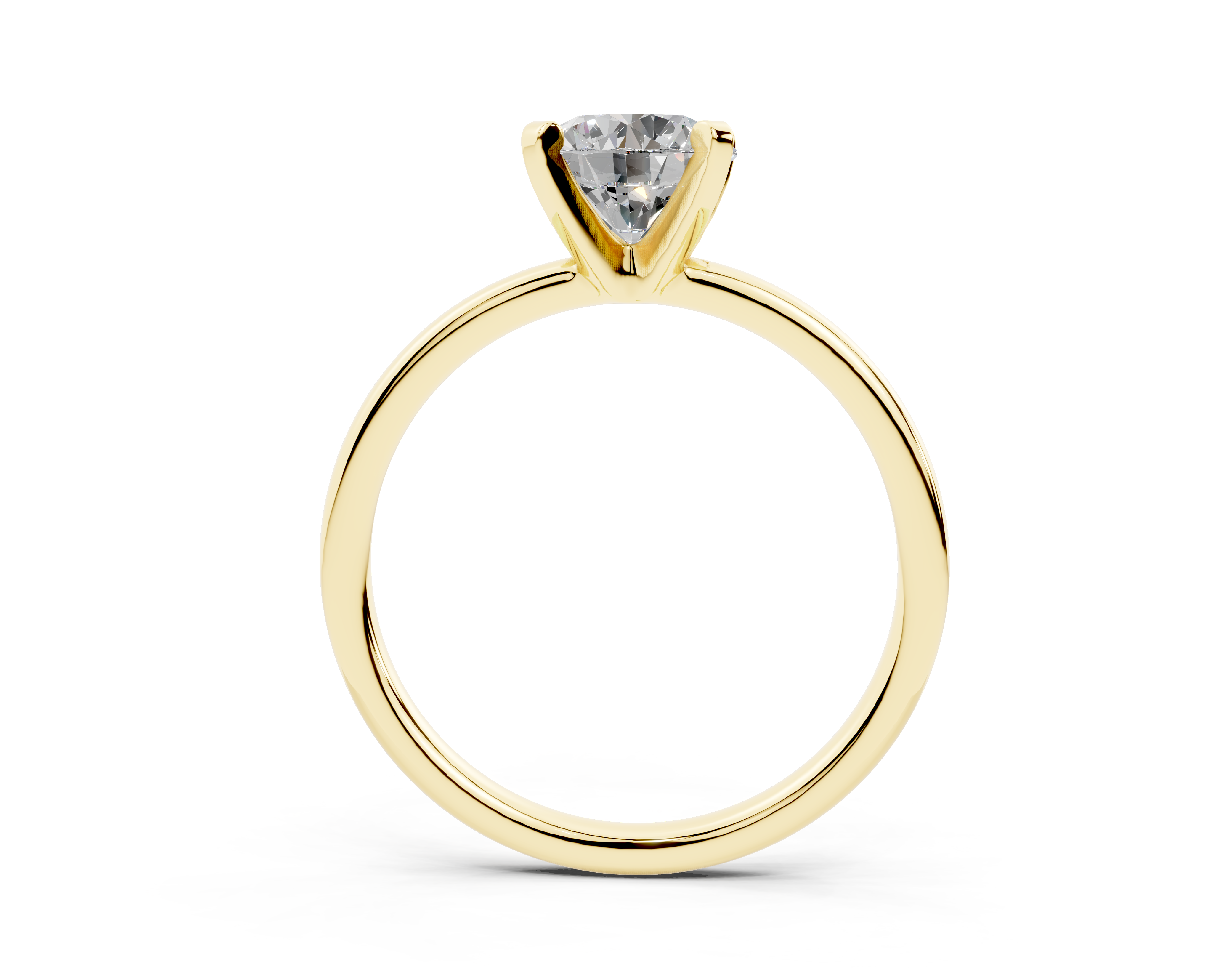 18K Gold Sleek Comfort Diamond Engagement Ring 1 Carat - Yellow Gold#Material_Yellow Gold#