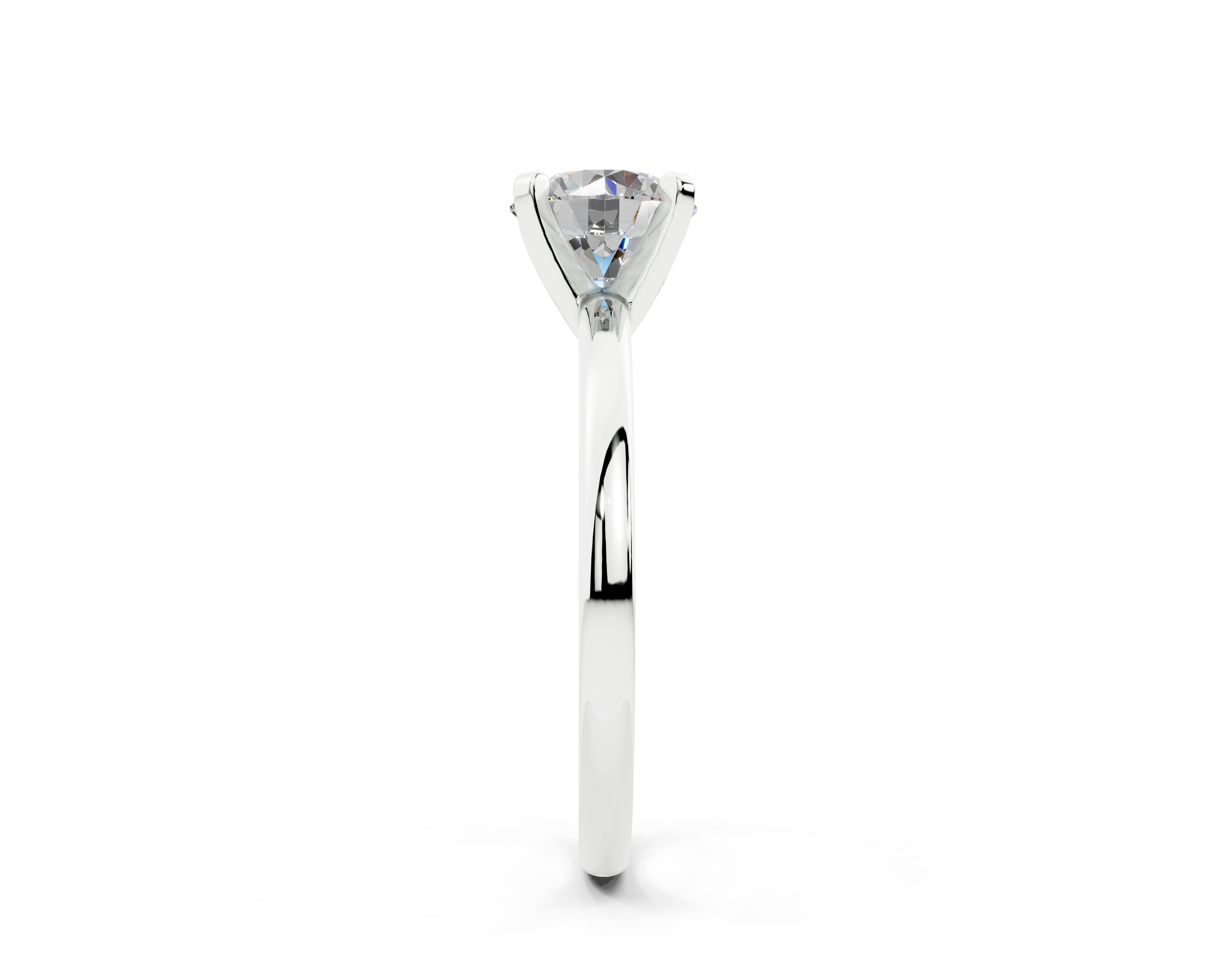 18K Gold Sleek Comfort Diamond Engagement Ring 1 Carat - White Gold#Material_White Gold#