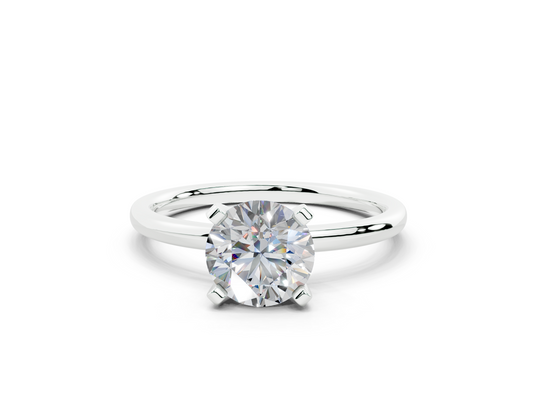 18K Gold Sleek Comfort Diamond Engagement Ring 1 Carat