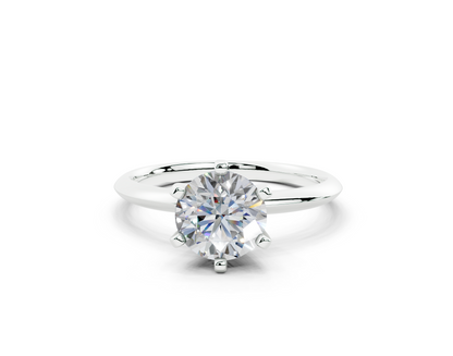 18k Gold Classic (Six Prong) Diamond Solitaire Engagement Ring 1 Carat
