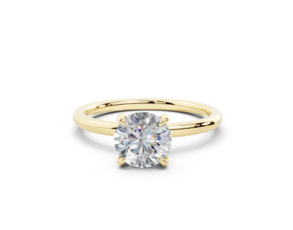 18K Gold Claw Prong Sleek Solitaire Diamond Engagement Ring 1 Carat