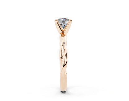 18k Gold Twisted Claw Prongs Diamond Engagement Ring 1 Carat