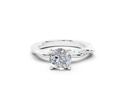 18k Gold Twisted Claw Prongs Diamond Engagement Ring 1 Carat