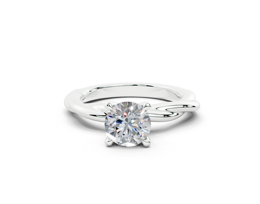 18k Gold Twisted Claw Prongs Diamond Engagement Ring 1 Carat