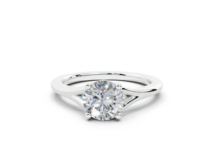 18K Gold Comfort Split Shank Solitaire Diamond Engagement Ring 1 Carat