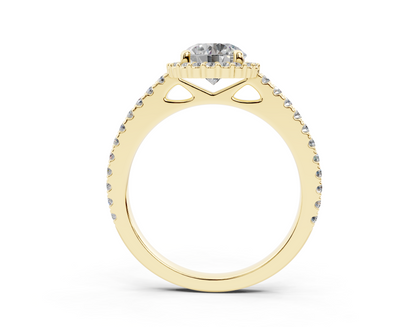 18K Gold Comfort Petite Halo Diamond Engagement Ring 1 Carat