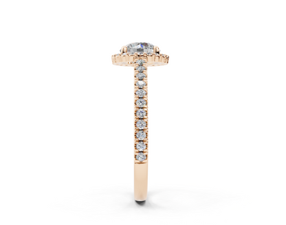 18K Gold Comfort Petite Halo Diamond Engagement Ring 1 Carat