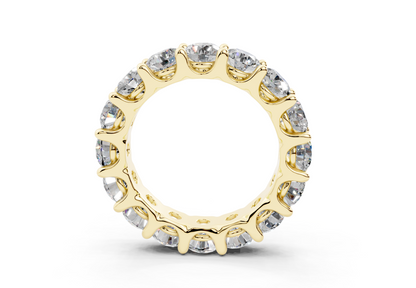 9 Carat 18K Gold Low Dome Basket Lab-Grown Sleek Comfort Diamond Eternity Ring