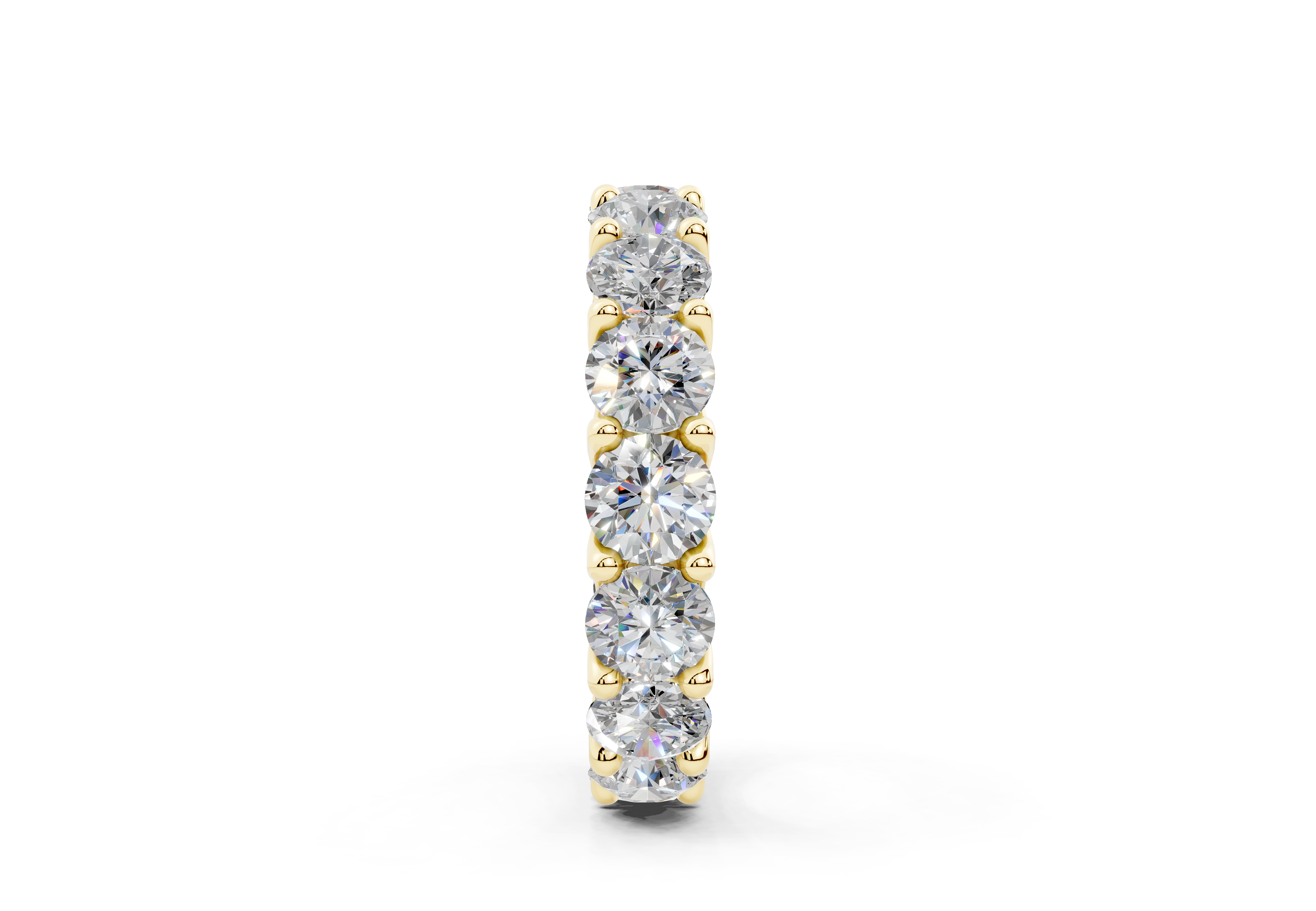 4 Carat 18K Gold Low Dome Basket Lab-Grown Sleek Comfort Diamond Eternity Ring - Yellow Gold - Yellow Gold - Yellow Gold#Material_Yellow Gold#
