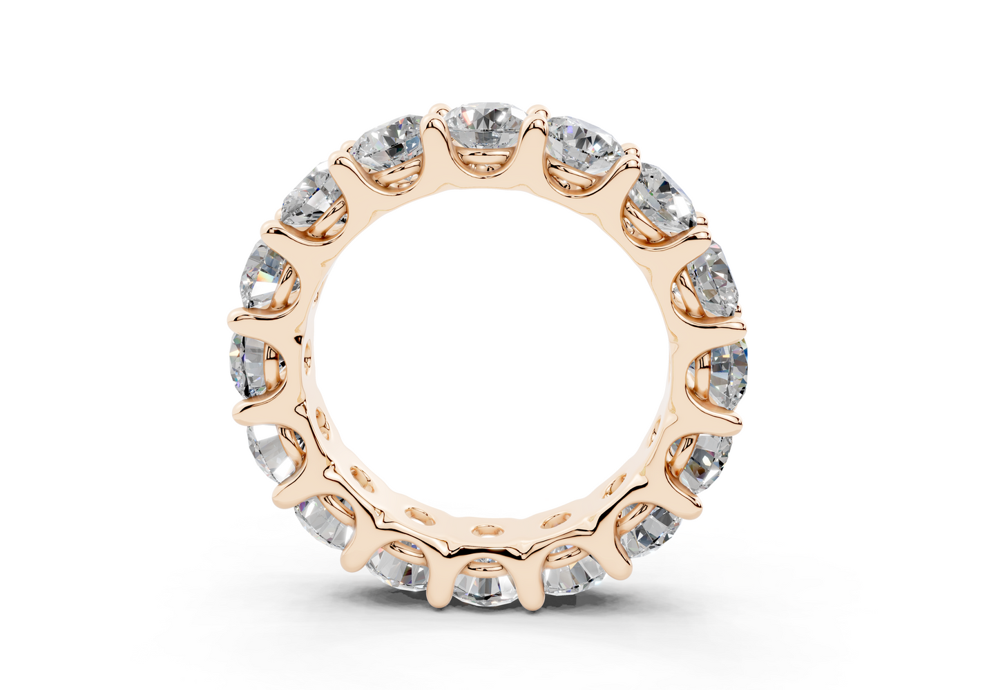 9 Carat 18K Gold Low Dome Basket Lab-Grown Sleek Comfort Diamond Eternity Ring