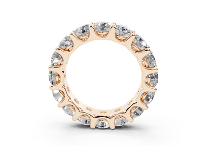 9 Carat 18K Gold Low Dome Basket Lab-Grown Sleek Comfort Diamond Eternity Ring