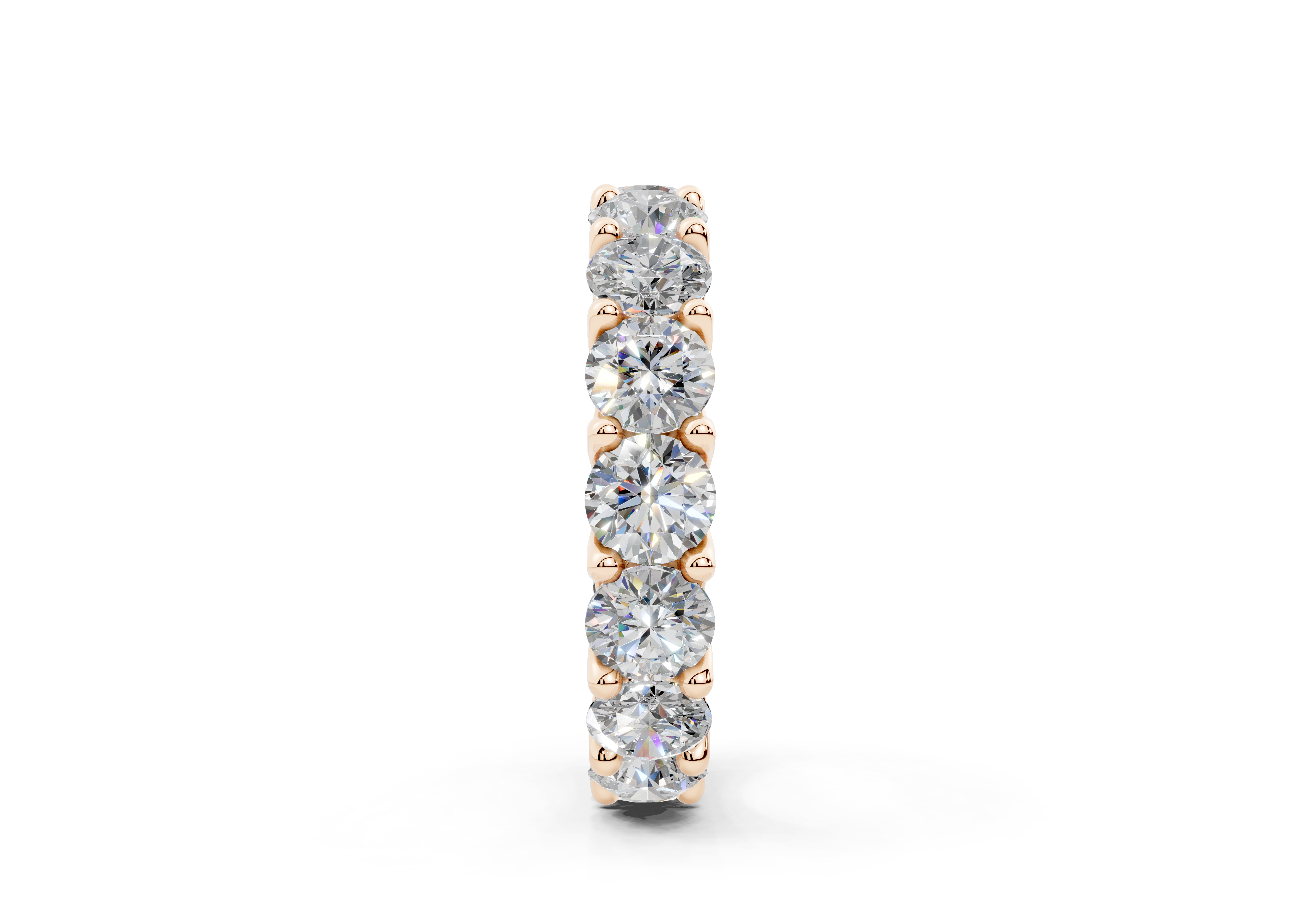 4 Carat 18K Gold Low Dome Basket Lab-Grown Sleek Comfort Diamond Eternity Ring - Rose Gold - Rose Gold - Rose Gold#Material_Rose Gold#