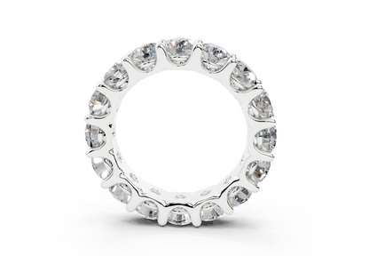 9 Carat 18K Gold Low Dome Basket Lab-Grown Sleek Comfort Diamond Eternity Ring