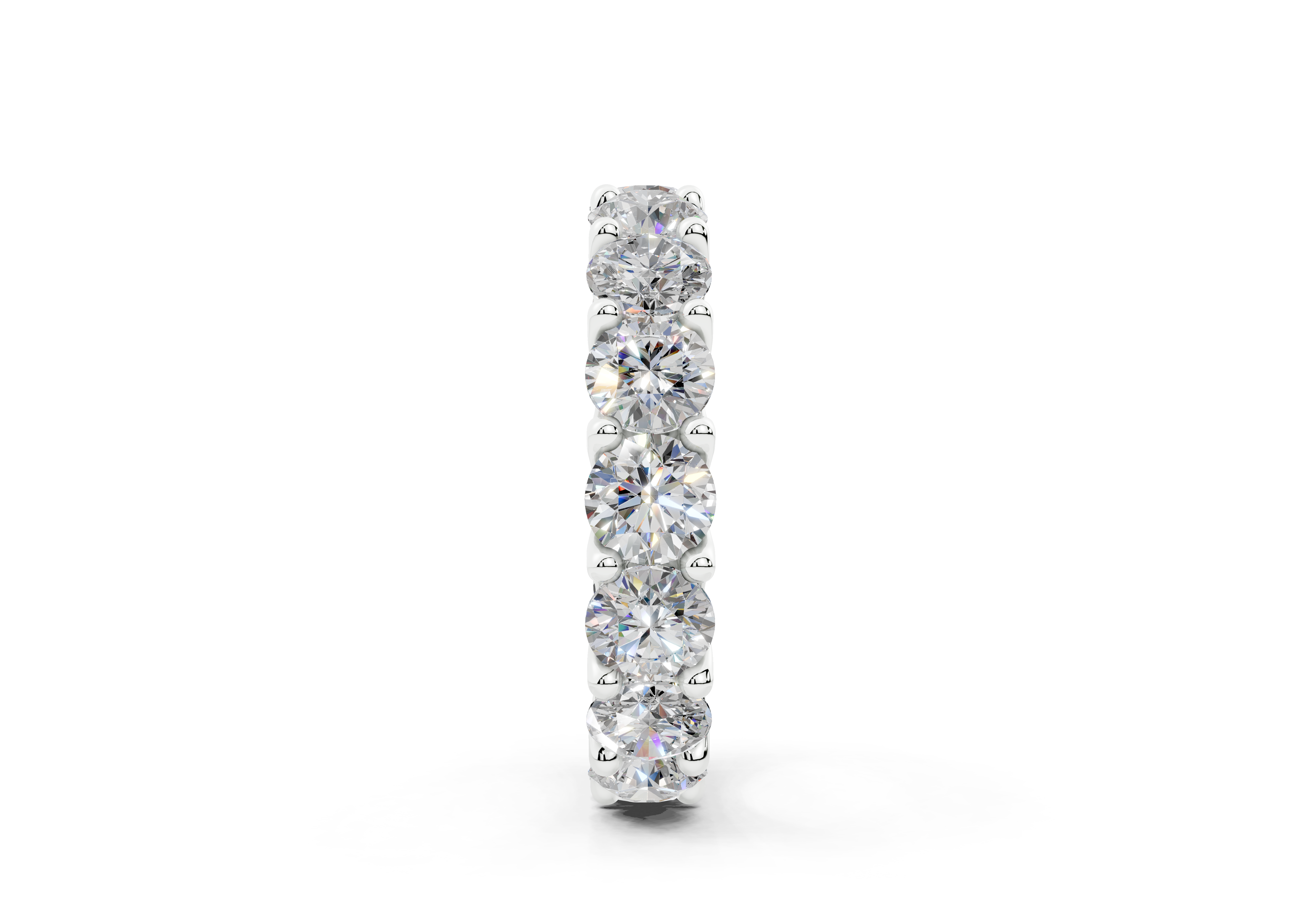 4 Carat 18K Gold Low Dome Basket Lab-Grown Sleek Comfort Diamond Eternity Ring - White Gold - White Gold - White Gold#Material_White Gold#