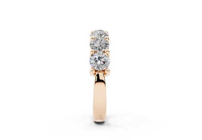 2 Carat 18K Gold Claw Prong Contour Lab-Grown Seven Diamond Half Eternity Ring