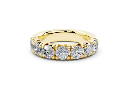 2 Carat 18K Gold French Half Pavé Slim Lab-Grown Diamond Ring