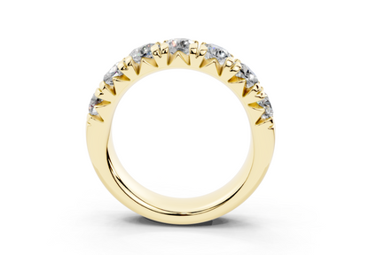 2 Carat 18K Gold French Half Pavé Slim Lab-Grown Diamond Ring