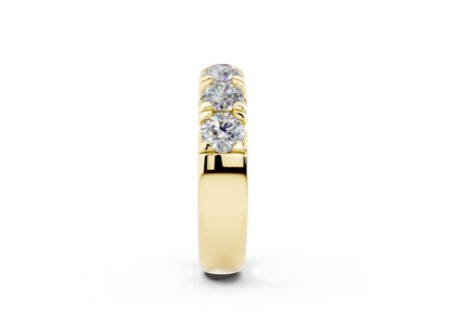 2 Carat 18K Gold French Half Pavé Slim Lab-Grown Diamond Ring
