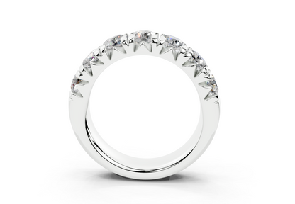 2 Carat 18K Gold French Half Pavé Slim Lab-Grown Diamond Ring