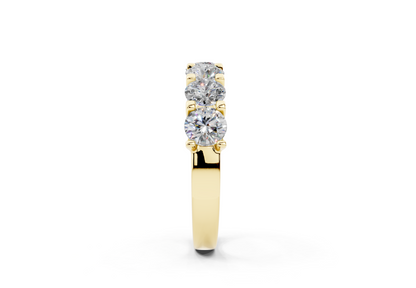 2 Carat 18K Gold Half Pavé Lab-Grown Comfort Diamond Ring