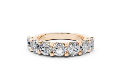 2 Carat 18K Gold Half Pavé Lab-Grown Comfort Diamond Ring