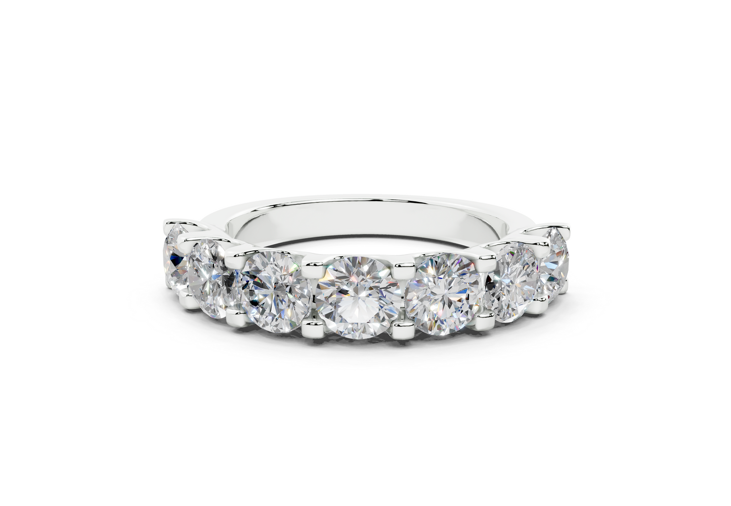 2 Carat 18K Gold Half Pavé Lab-Grown Comfort Diamond Ring