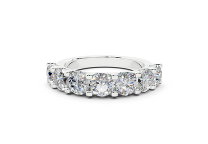 2 Carat 18K Gold Half Pavé Lab-Grown Comfort Diamond Ring