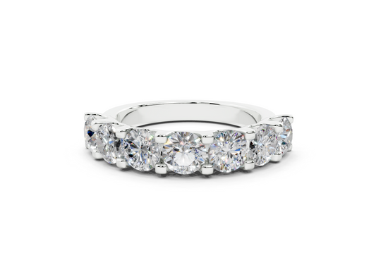 2 Carat 18K Gold Half Pavé Lab-Grown Comfort Diamond Ring