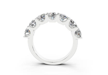 2 Carat 18K Gold Half Pavé Lab-Grown Comfort Diamond Ring