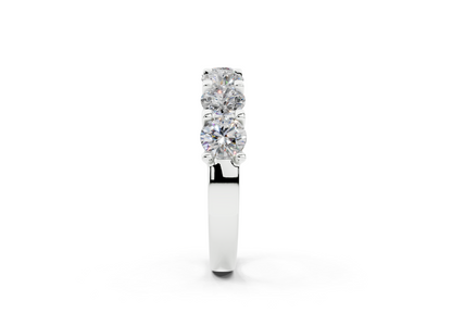 2 Carat 18K Gold Half Pavé Lab-Grown Comfort Diamond Ring