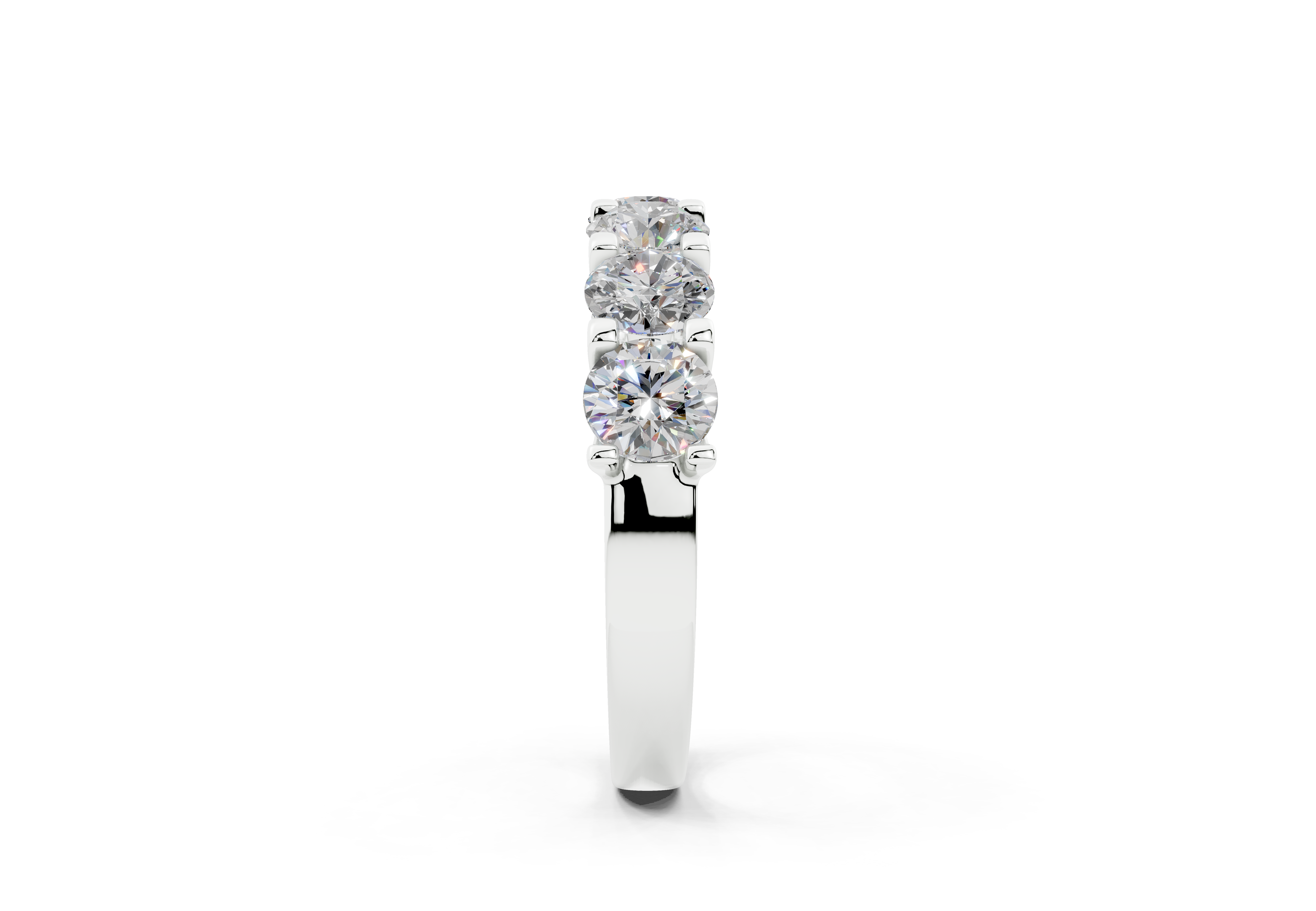 2 Carat 18K Gold Half Pavé Lab-Grown Comfort Diamond Ring - White Gold#Material_White Gold#