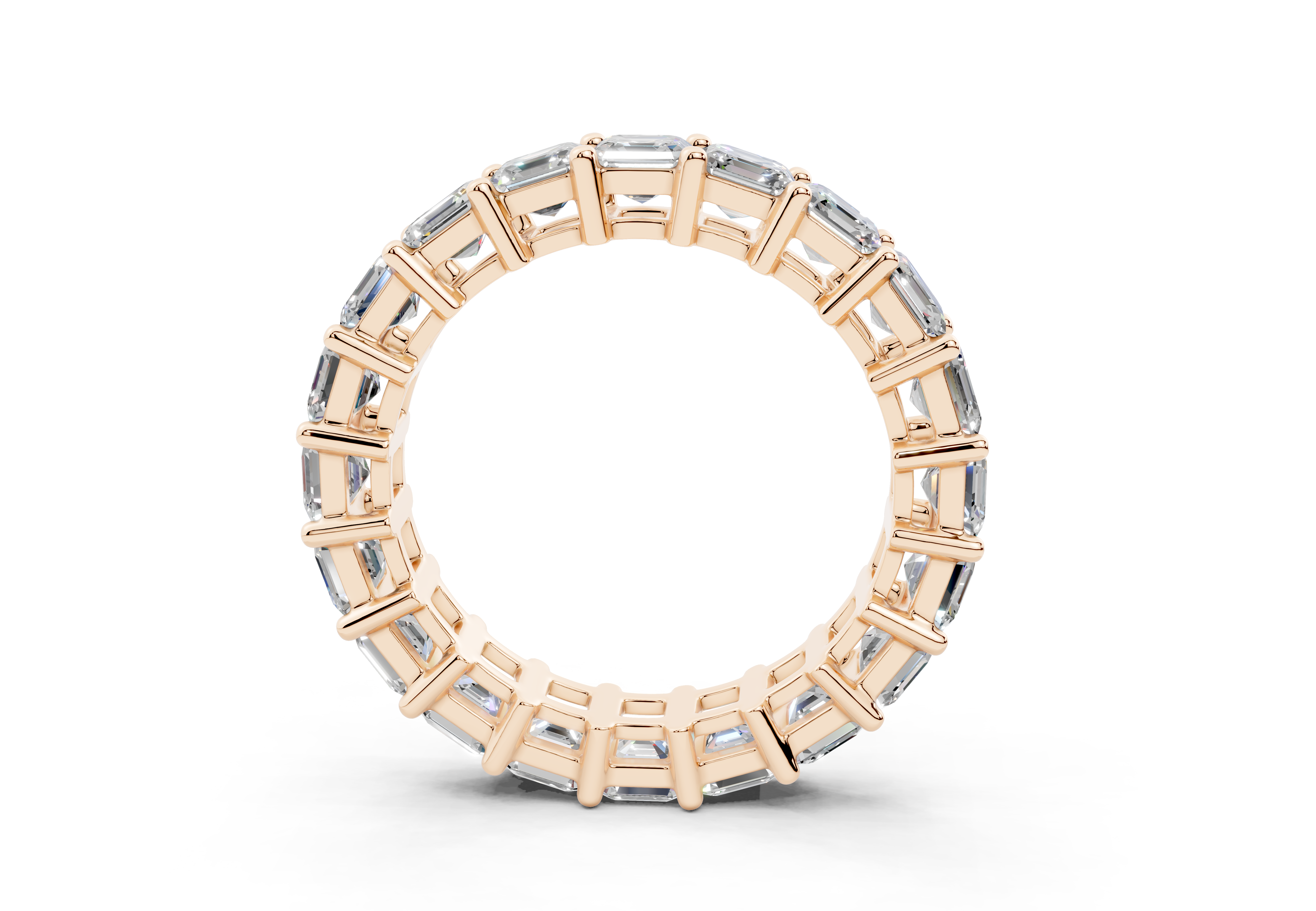 Asscher Cut Classic Slim Diamond Eternity Ring