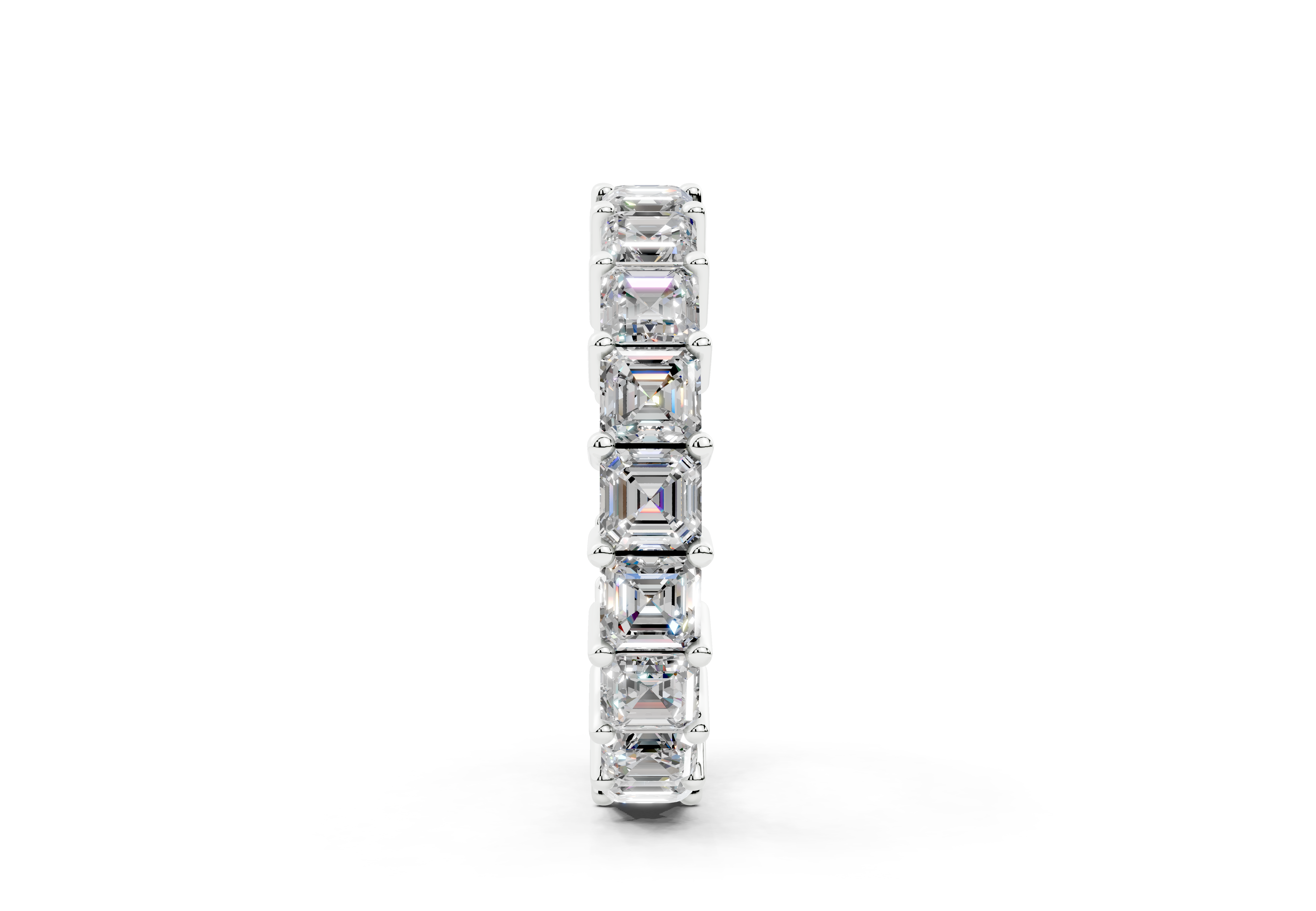Asscher Cut Classic Slim Diamond Eternity Ring