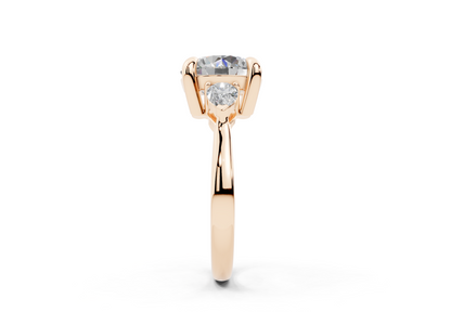 18K Gold Three Stone Pear Shaped Diamond Engagement Ring 3 Carat