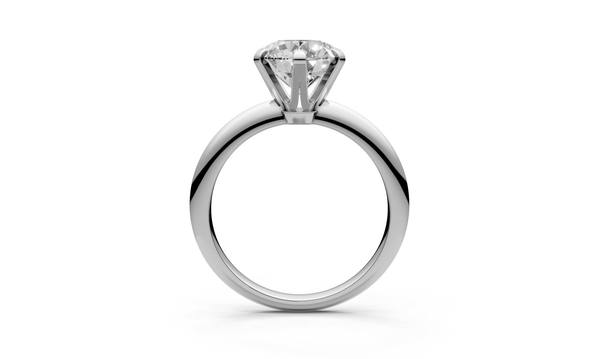 2ct Round Lab Grown Diamond Solitaire Ring – 18k White Gold, IGI Certified
