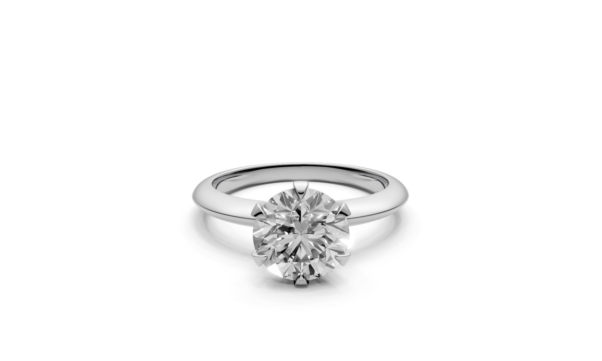 2ct Round Lab Grown Diamond Solitaire Ring – 18k White Gold, IGI Certified