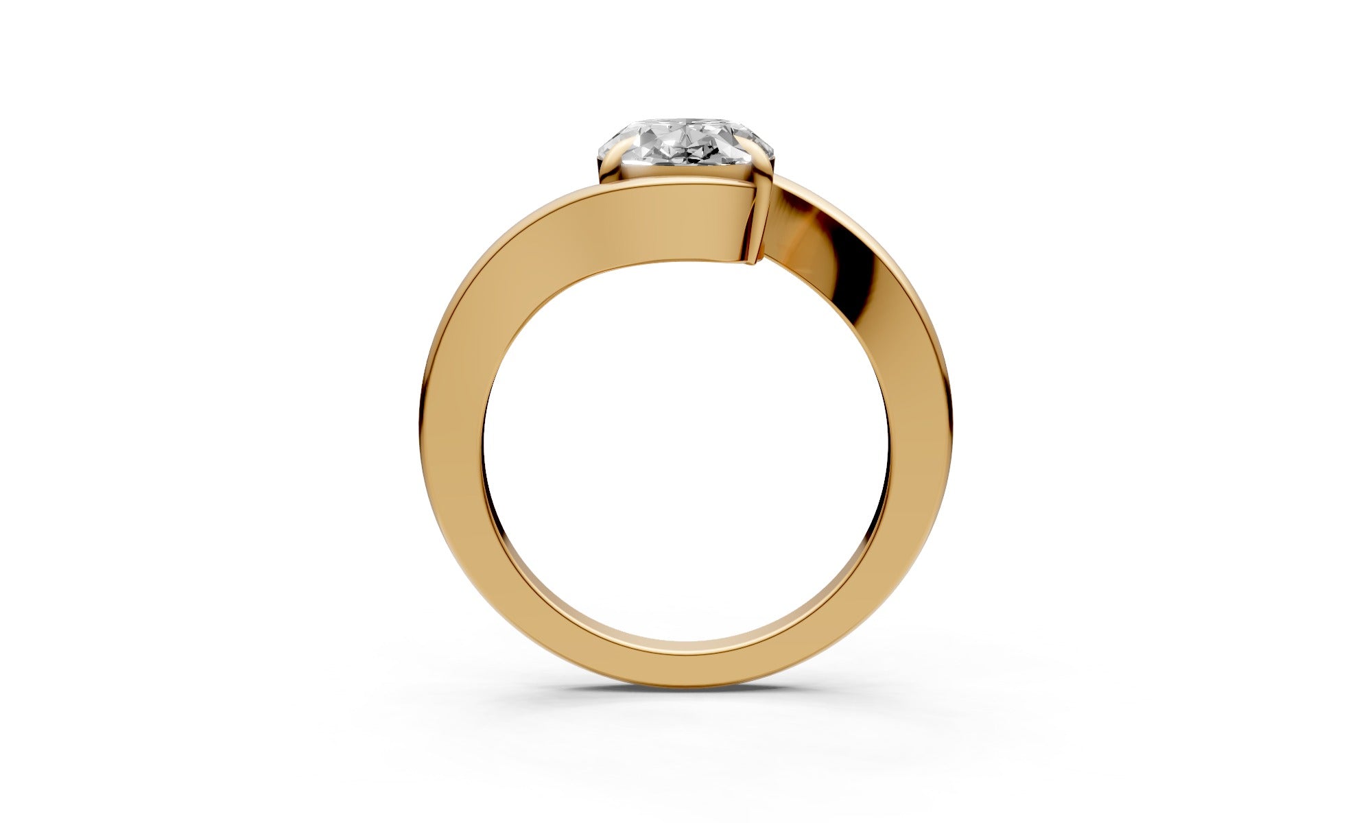 2.01ct Oval Lab Grown Diamond Bypass Ring – 18k Yellow Gold, IGI Certified